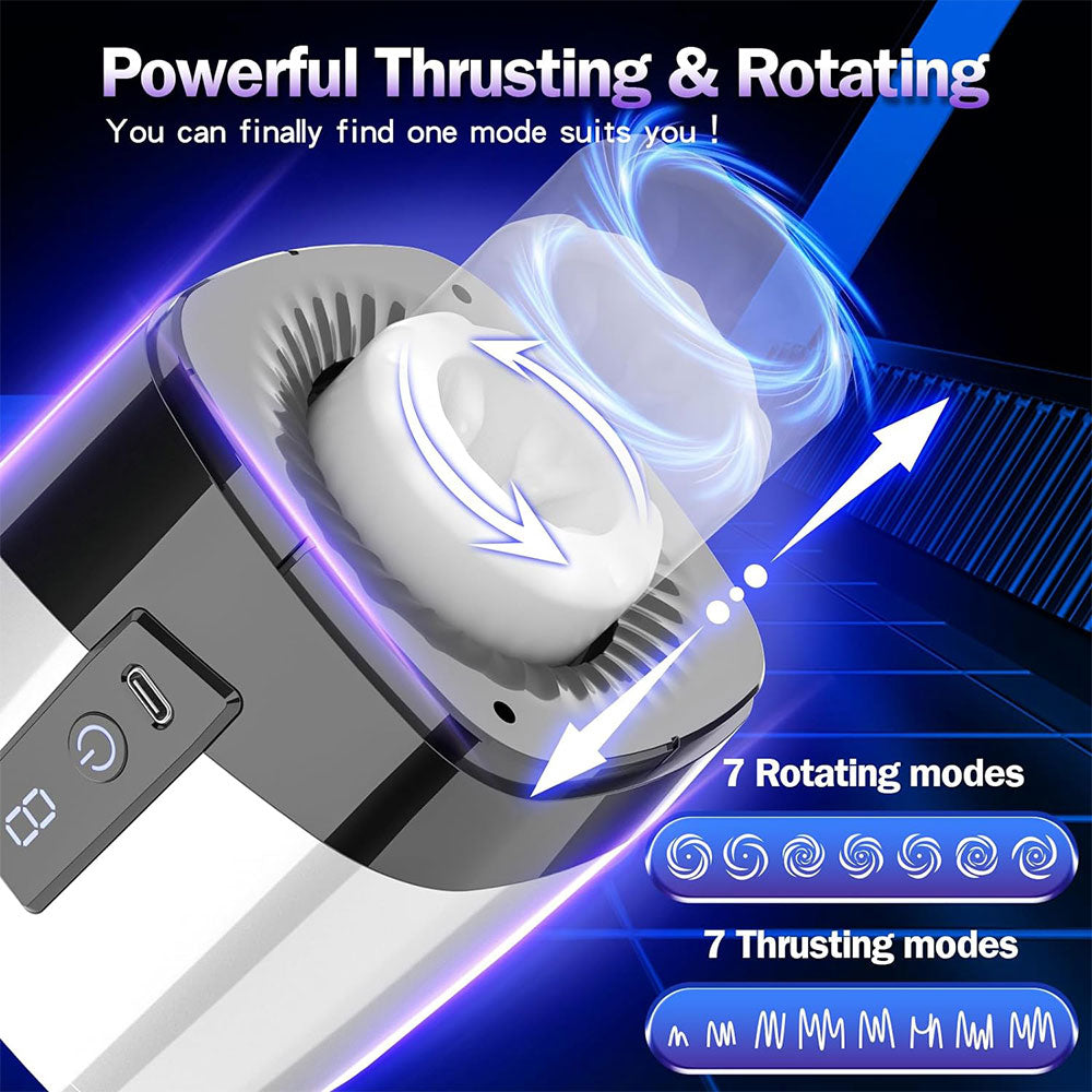 Intelligence Silicone Thrusting Male Masturbator - Rotation Suction Vibrating Penis Massager