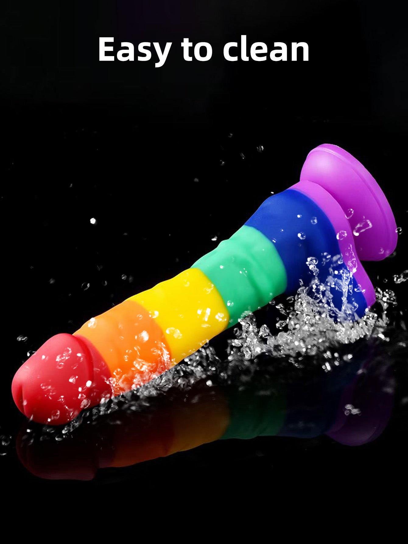 Realistic Silicone Anal Dildo -Rainbow Suction Cup Female Sex Toys