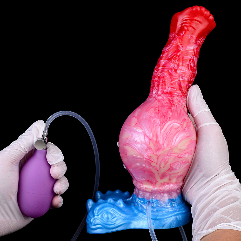 Water-Spraying and Inflating Giant Testicle Dildo — Ultimate Fantasy Sex Toy