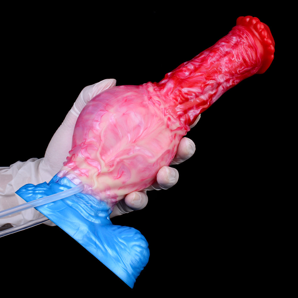 Silicone Fantasy Inflatable Squirting Dildo - Insertable Vaginal Expansion Women Masturbation Sex Toys