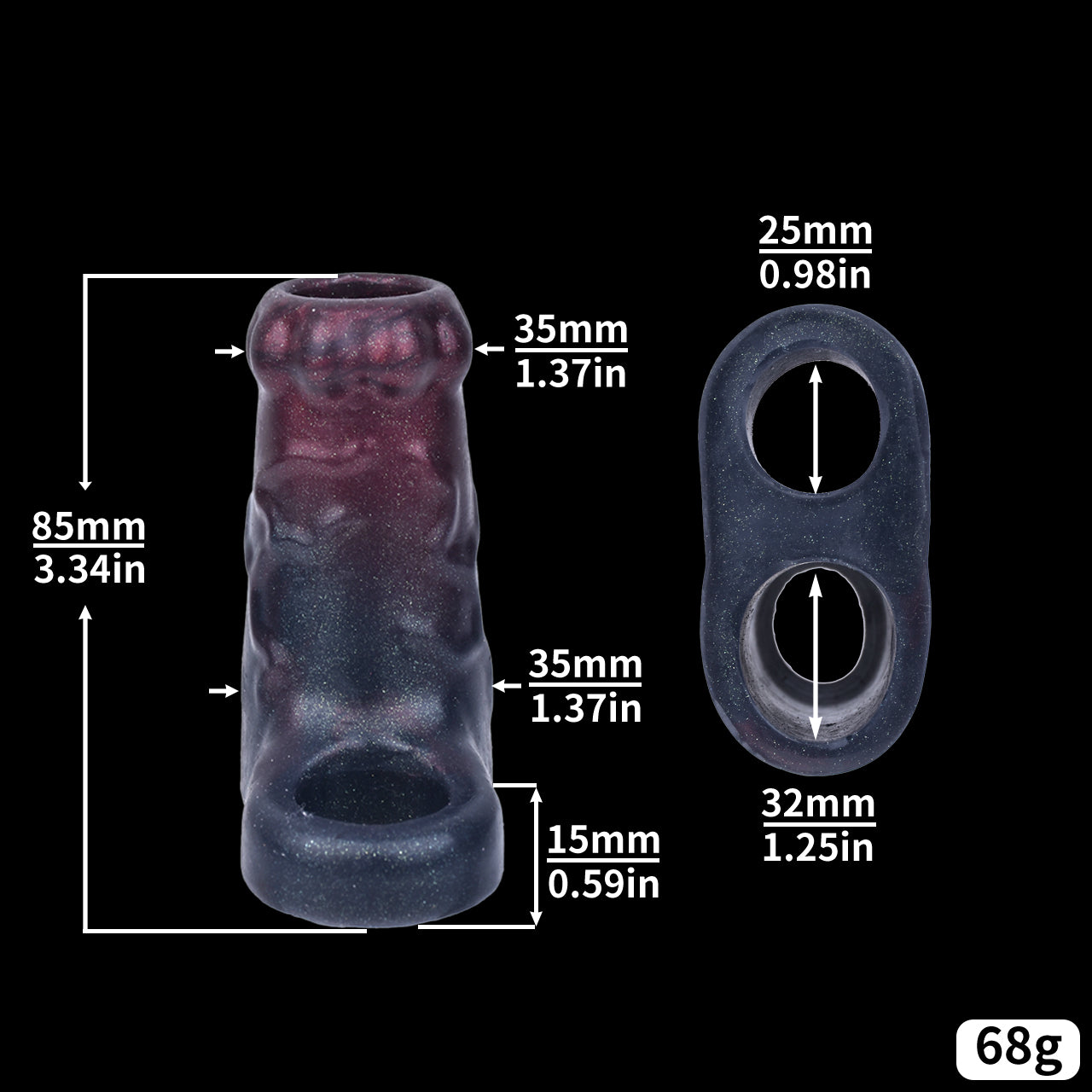 Short Fantasy Penis Sleeve - Thick Silicone Cock Extender Male Sex Toys