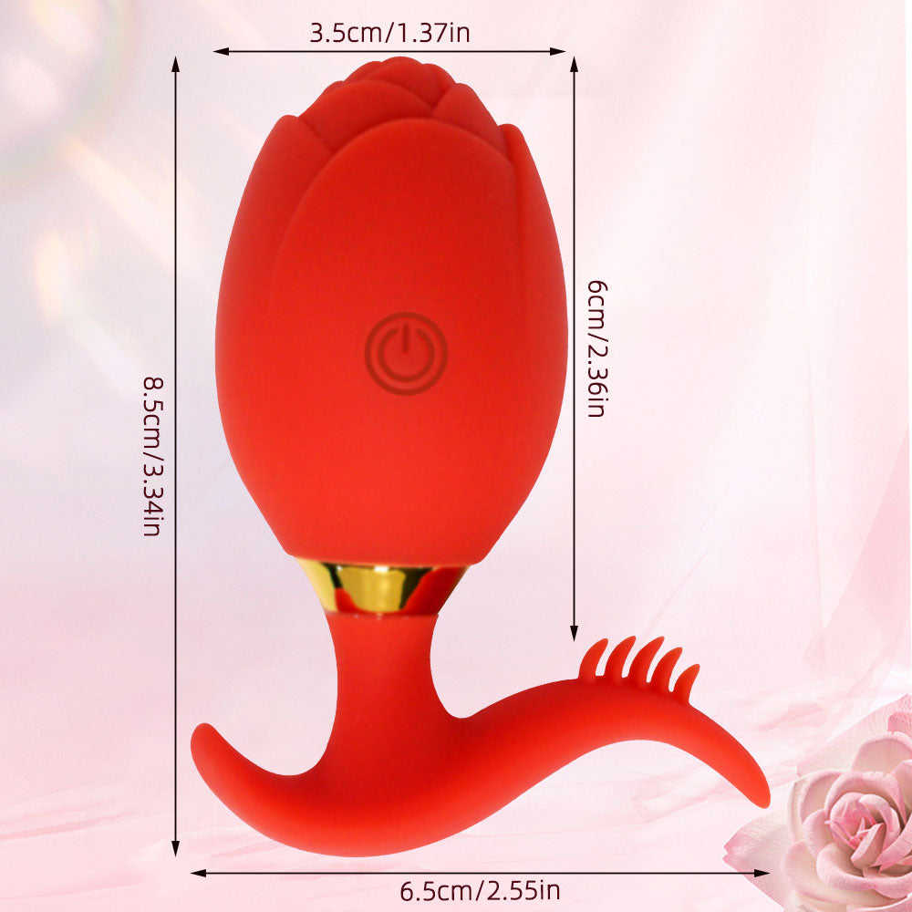 App Controlled Vibrating Anal Plug Rose Toy – Red Waterproof Silicone Female Sex Toy