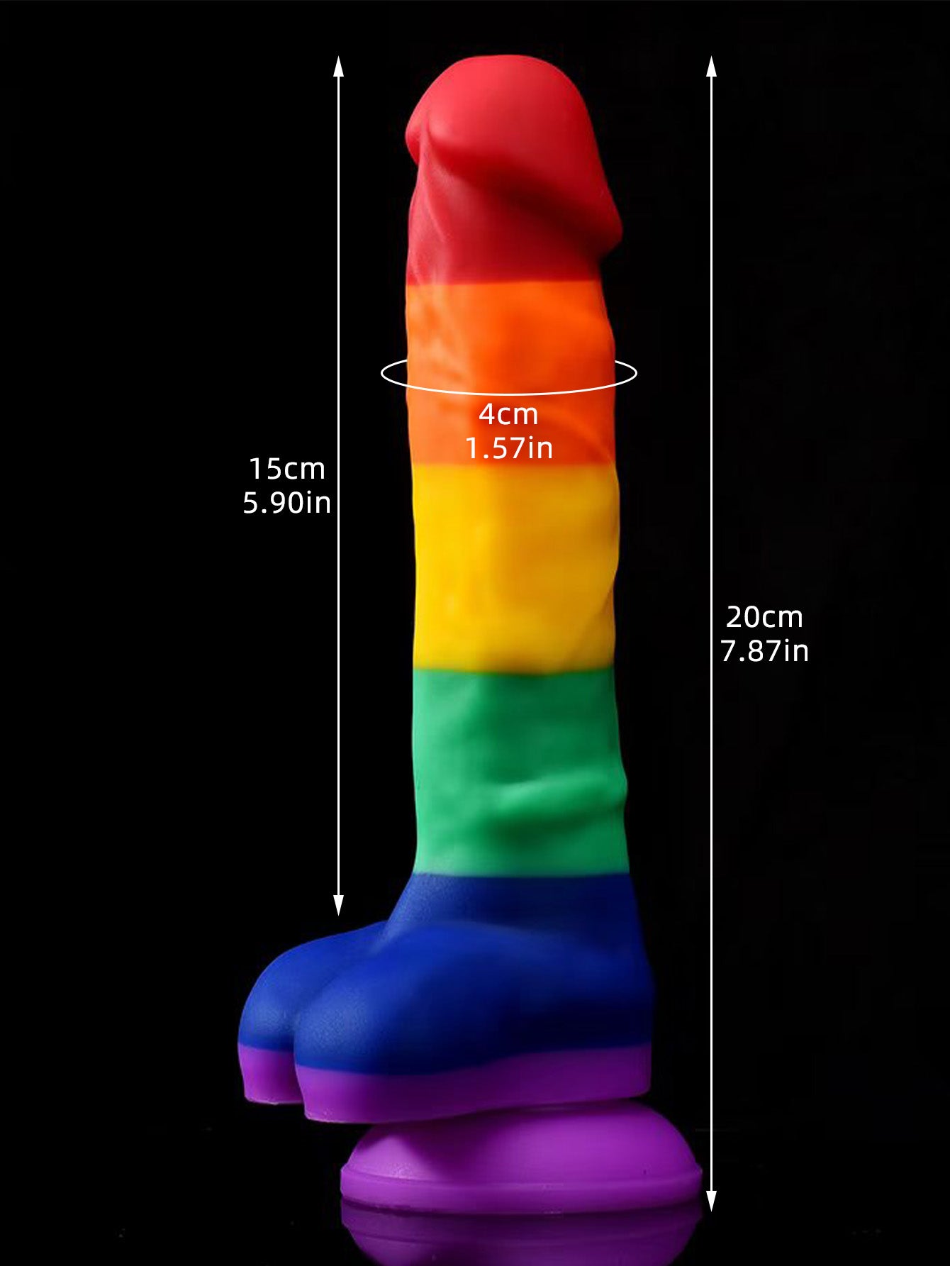 Realistic Silicone Anal Dildo -Rainbow Suction Cup Female Sex Toys