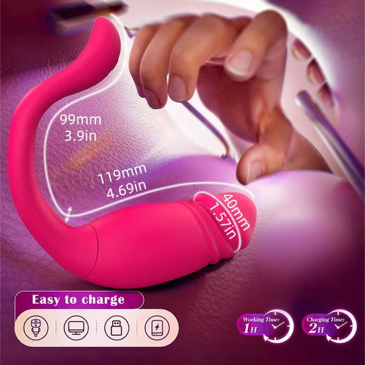 Consolador multifuncional con vibración y empuje: despierta la sensibilidad del clítoris con este juego sexual.