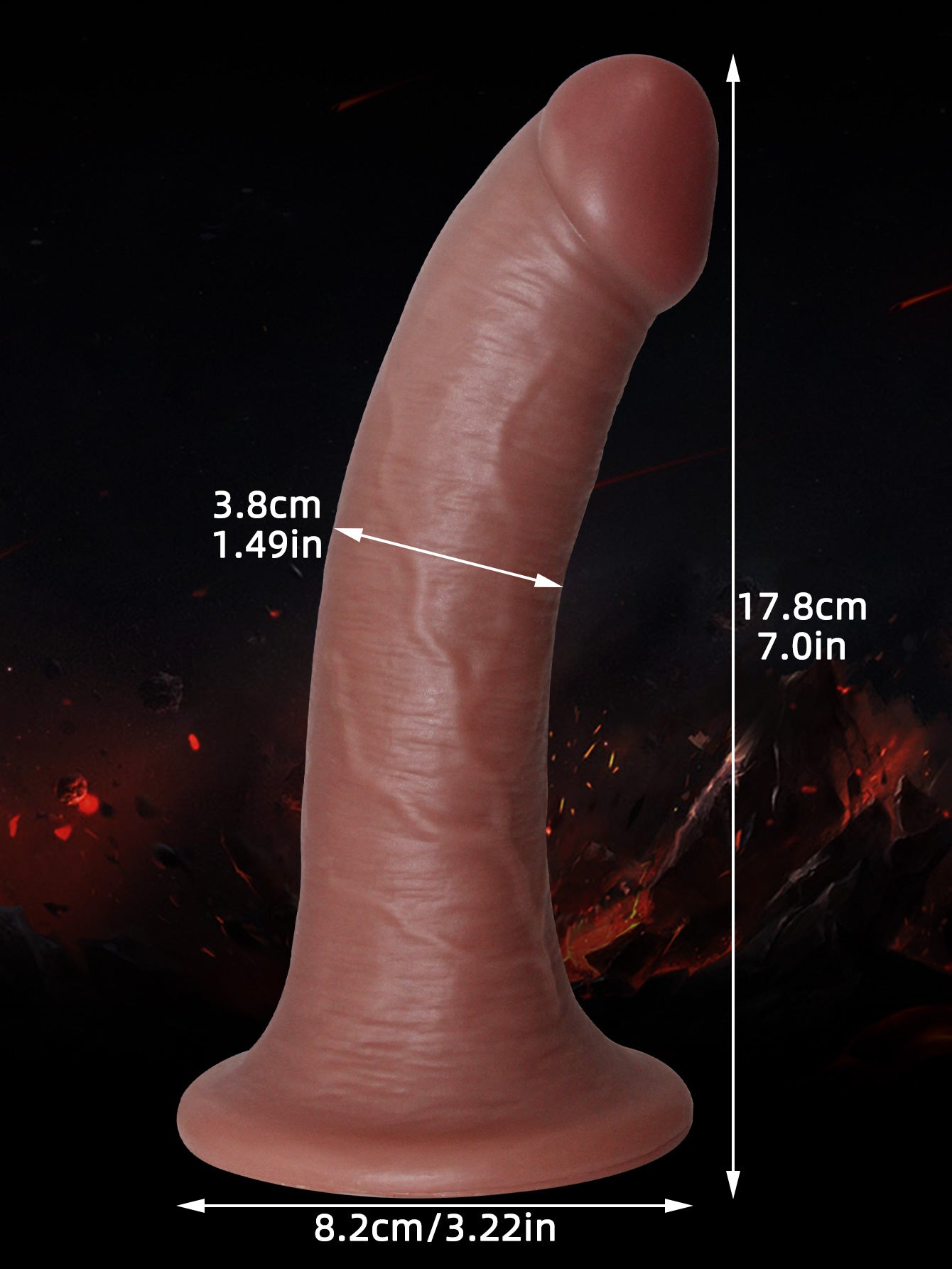 Realistic Suction Cup Dildos – Ebony Silicone Strapless Strap-on Anal Sex Toy