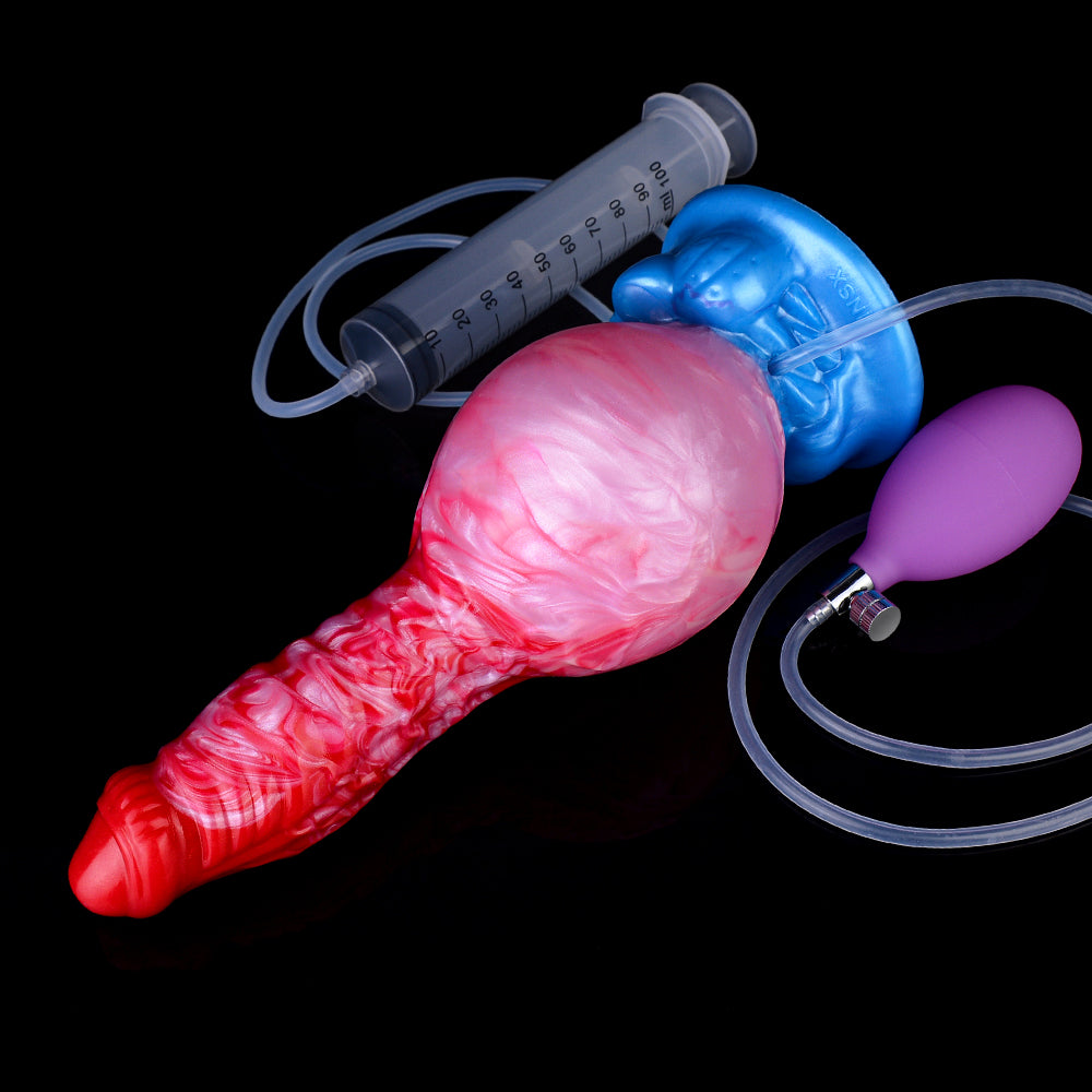 Insertable Vaginal Inflatable Dildo - Dual-Stimulation Experience with Squirting Features