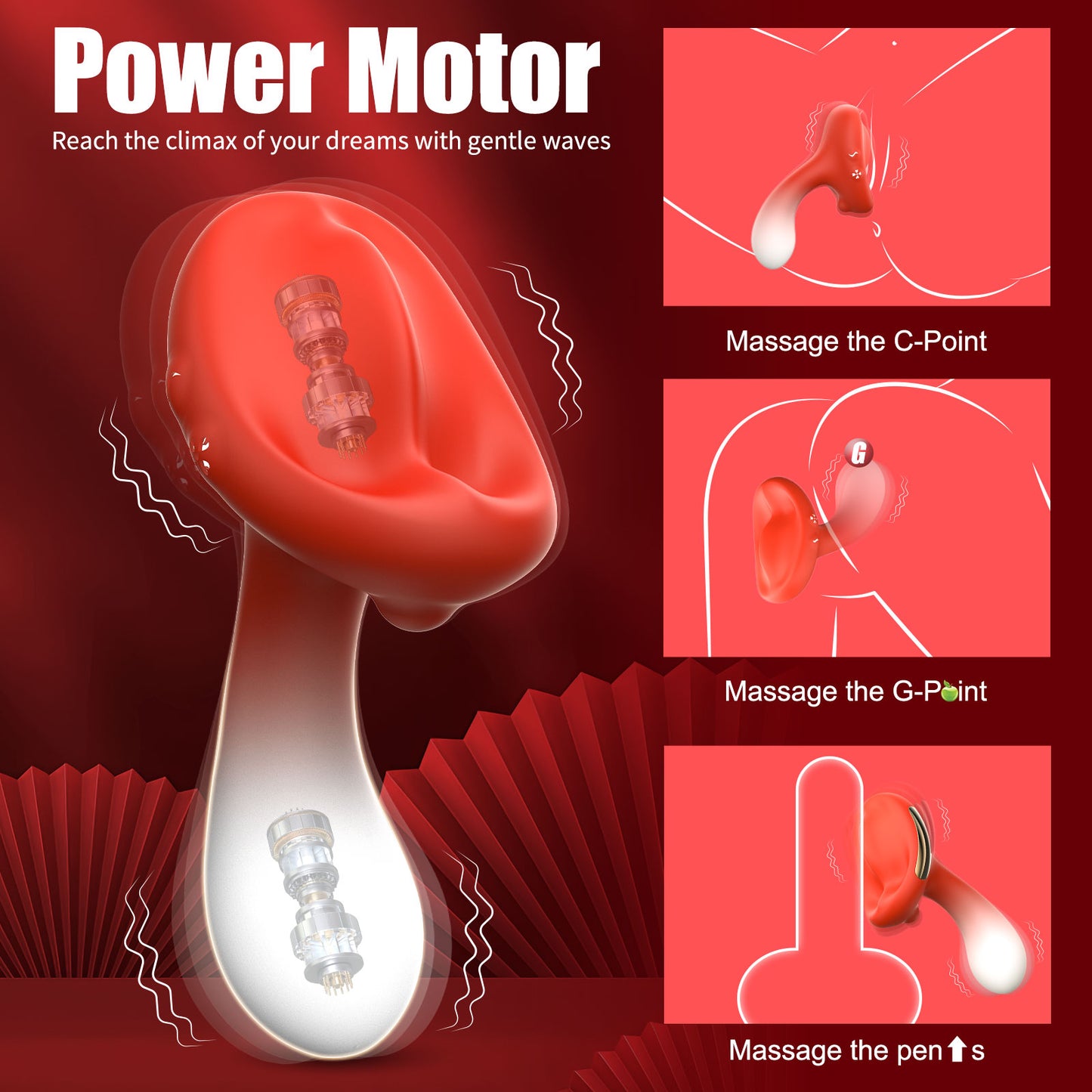 Mushroom Magic Wand Butt Plug-Double Vibrator Massager Masturbation Women Sex Toys