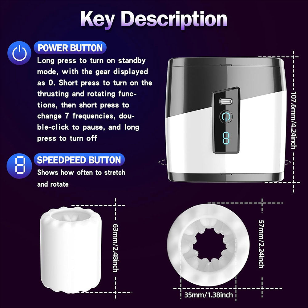 Intelligence Silicone Thrusting Male Masturbator - Rotation Suction Vibrating Penis Massager