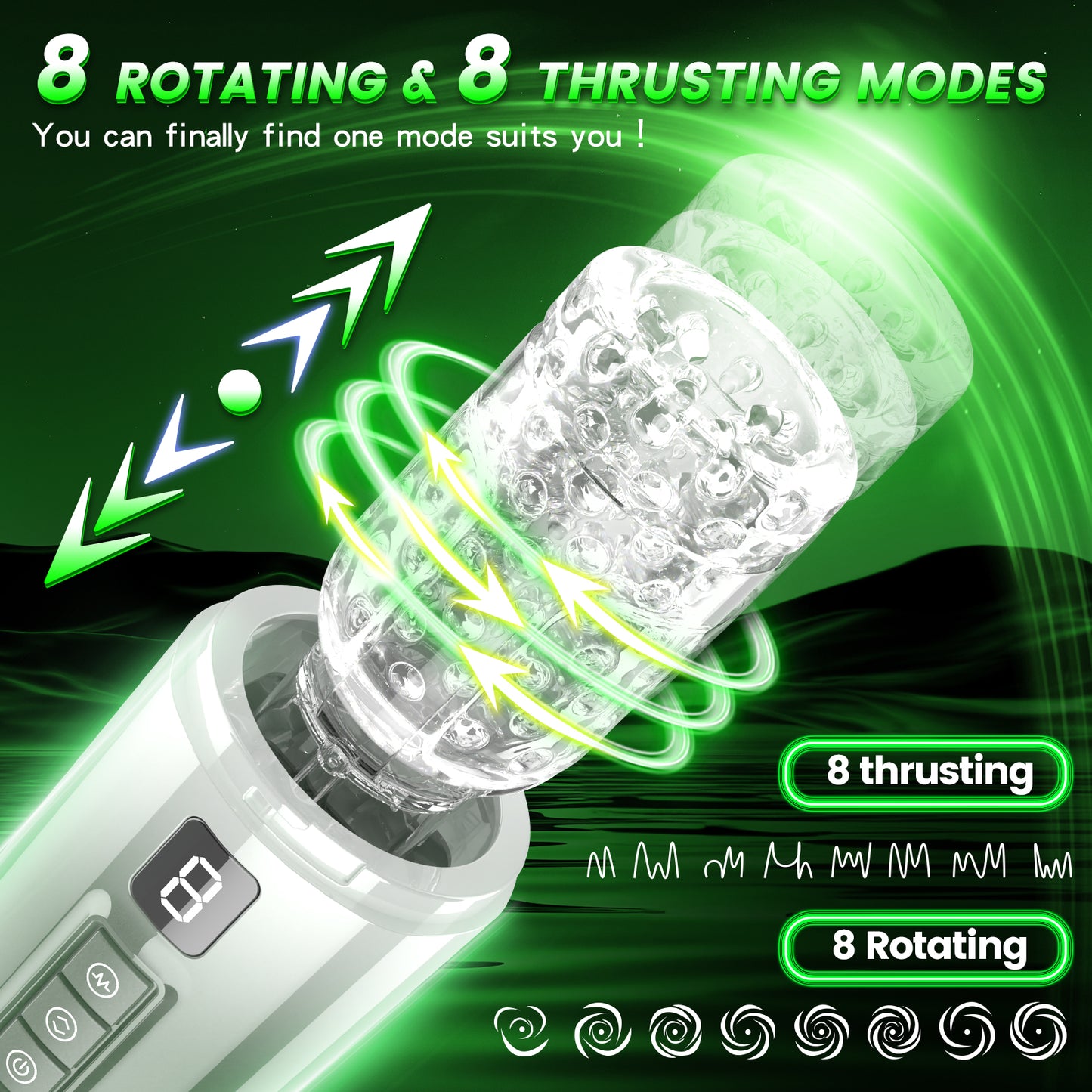 Intelligent Thrusting & Rotating Blowjobs – Multi-Mode Adjustable Sex Toys for Men