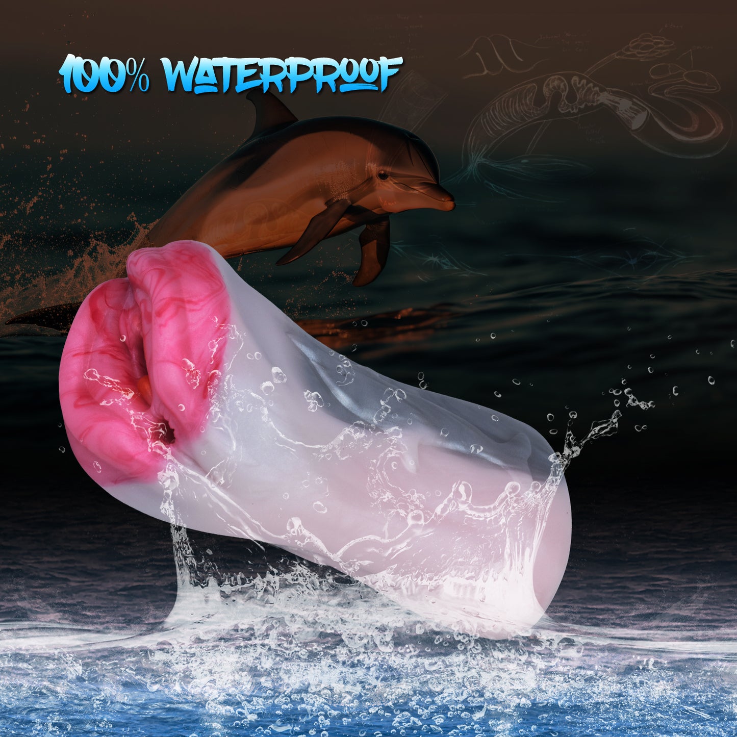 Dolphin-Inspired Pocket Pussy — Male Penis Massage Stroker Fullness Sex Toys