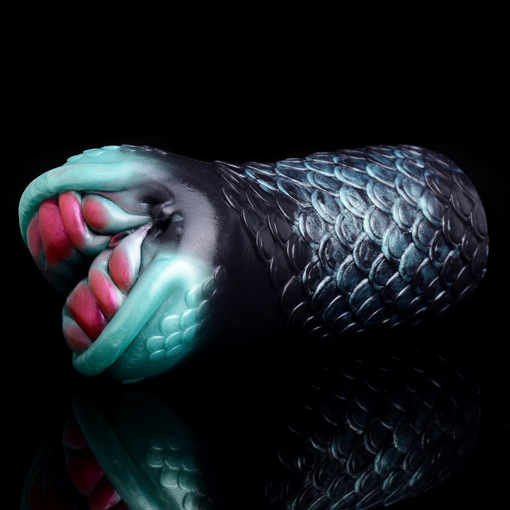 Black Mamba Snake Element Fantasy Pocket Pussy – Male Penis Massage Silicone Masturbation Sex Toy