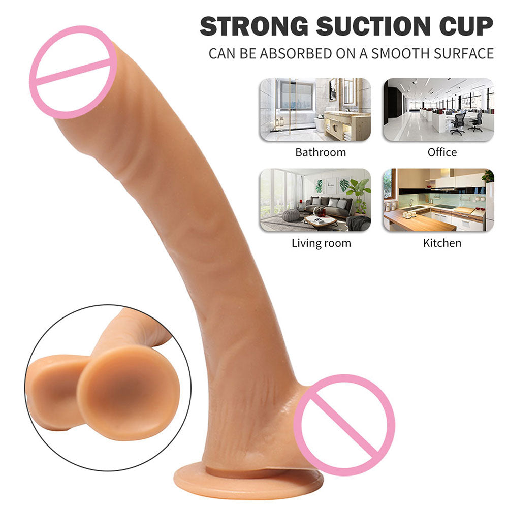 Consolador anal con ventosa de silicona: juguetes sexuales femeninos realistas para masturbación vaginal.