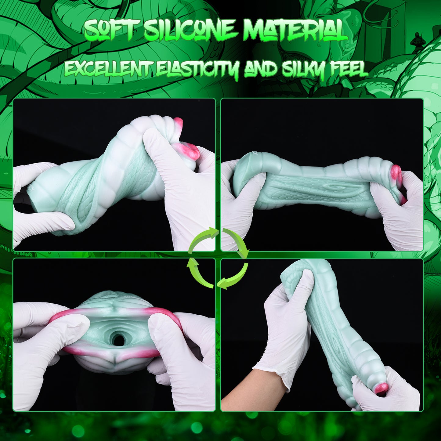 Masajeador de pene con forma de serpiente y vagina de bolsillo: masturbación masculina con forma de masturbador.