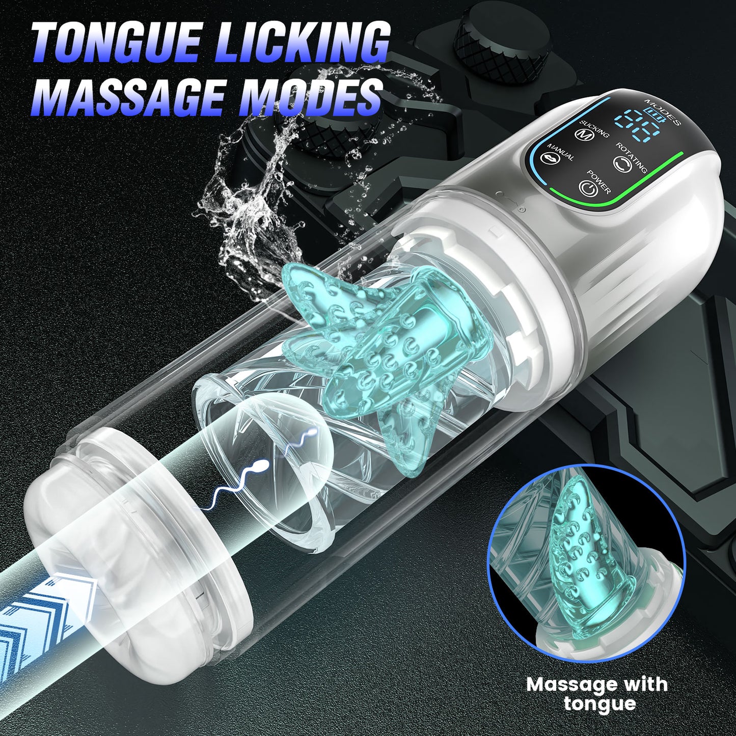 Smart Licking Male Penile Massage Stroker – Hands-Free Sexual Toys