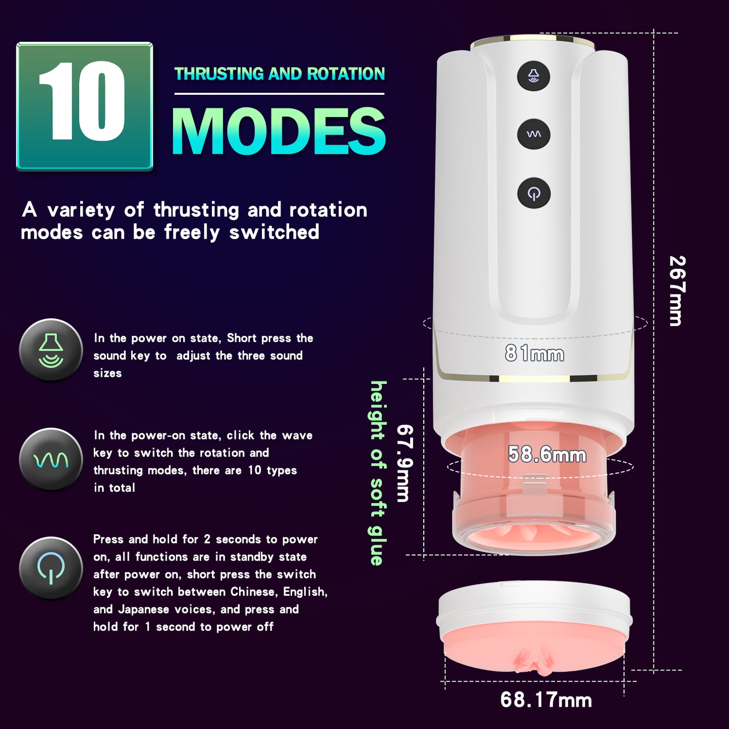 LustBond Smart Stroker: Masturbador masculino interactivo controlado por voz