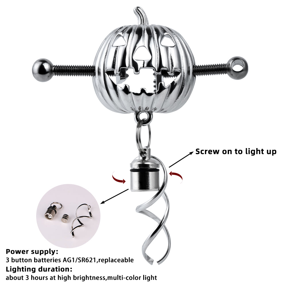Pumpkin Lantern Nipple Clamps Rope Bondage - Leather HarnessFemale Sex Toys of BDSM