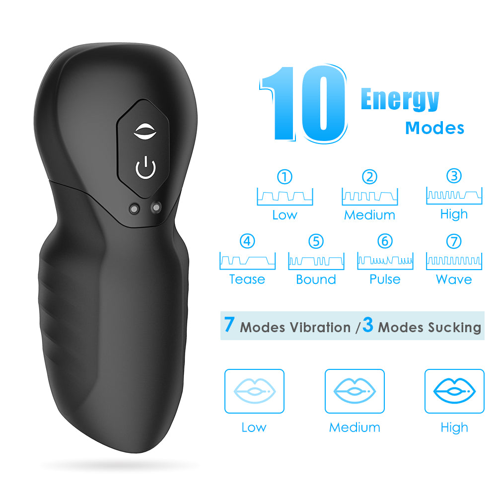 Glans Suction & Vibration Penis Massager Stroker – Dual-Engine Stimulation Male Masturbation Cup