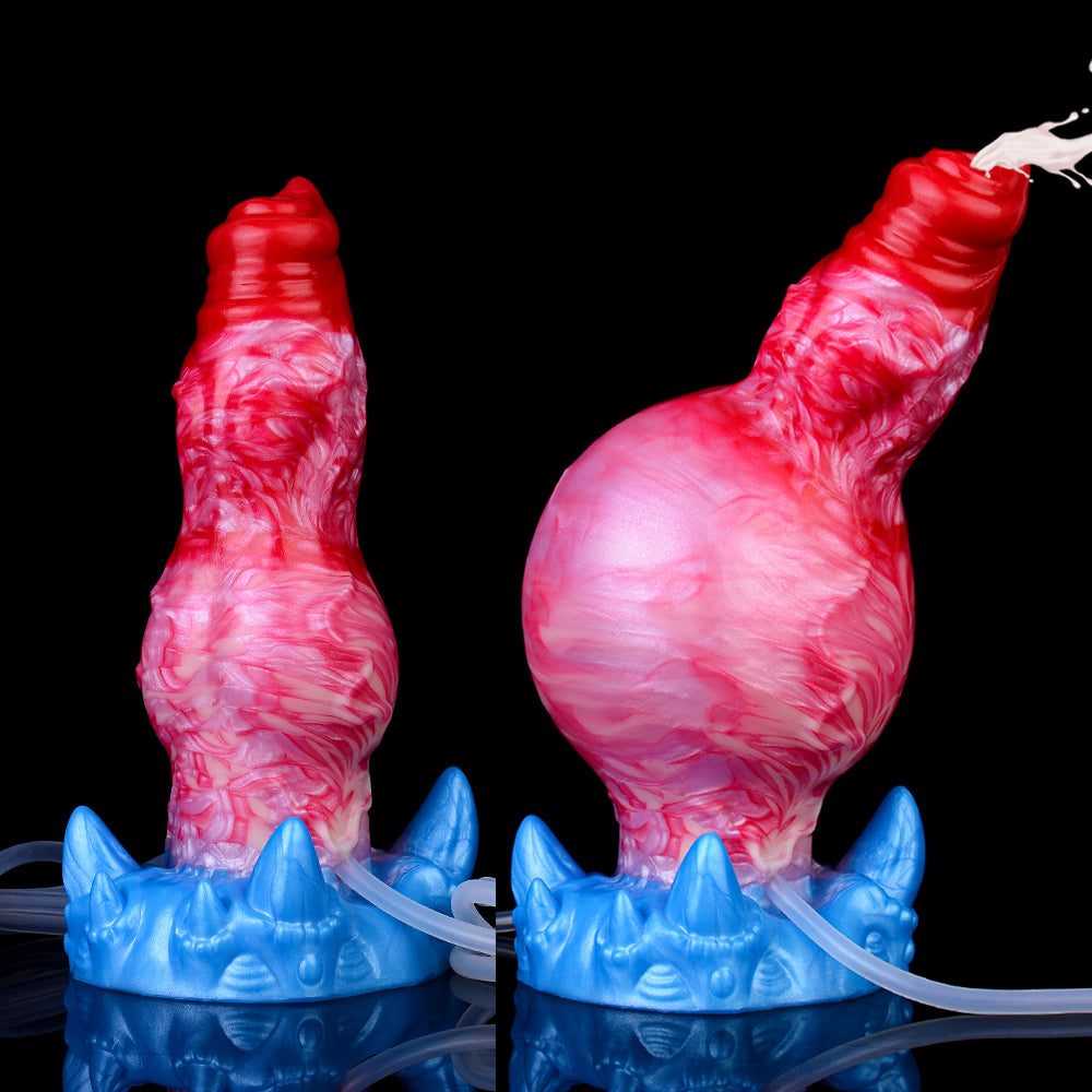 Crimson Inflatable and Water-Spraying Dildo — Revolutionary Sex Toy Design