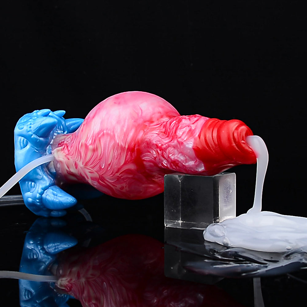 Crimson Inflatable and Water-Spraying Dildo — Revolutionary Sex Toy Design