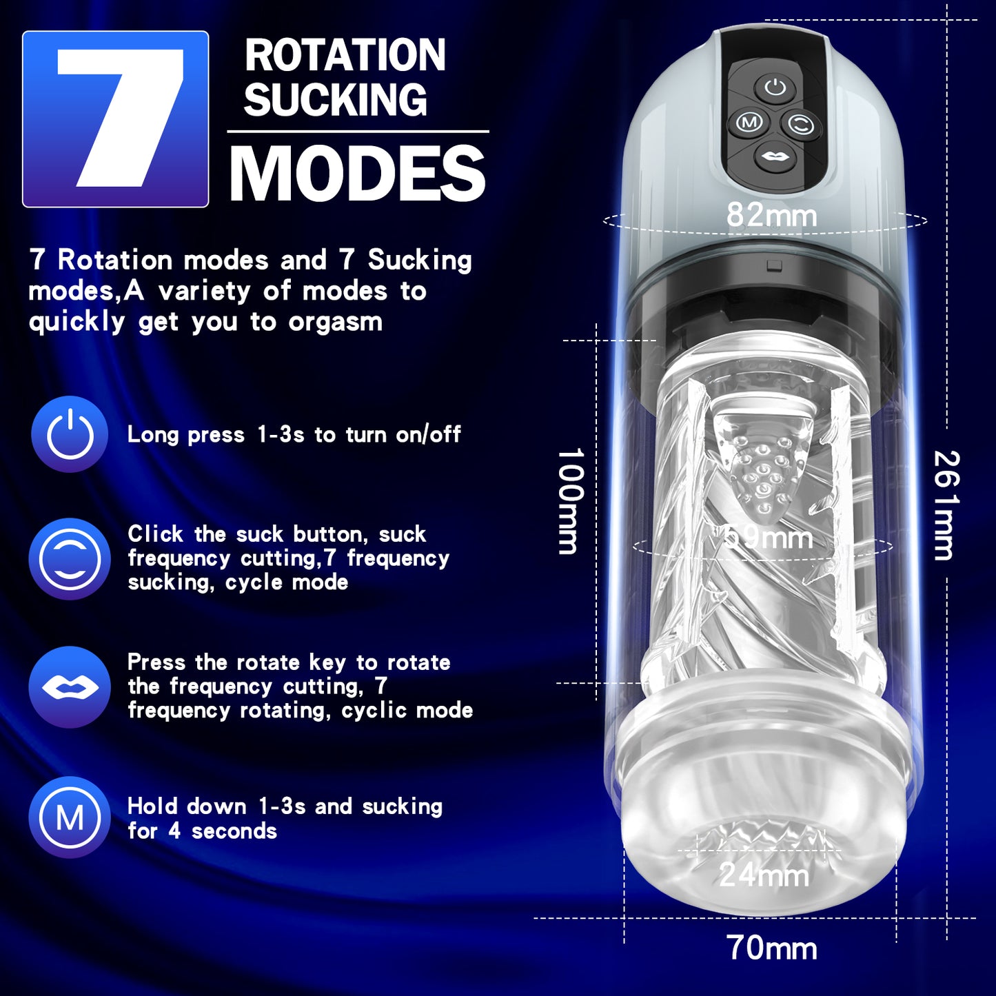 Cup-Shaped Male Masturbator – Multi-Function Adjustable Male Sex Toys