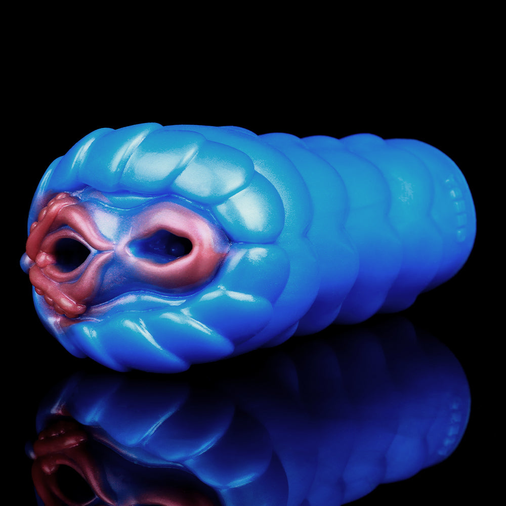Insectoid Fantasy Vibrating Pocket Pussy — Spiral Silicone Masturbation Cup Shell