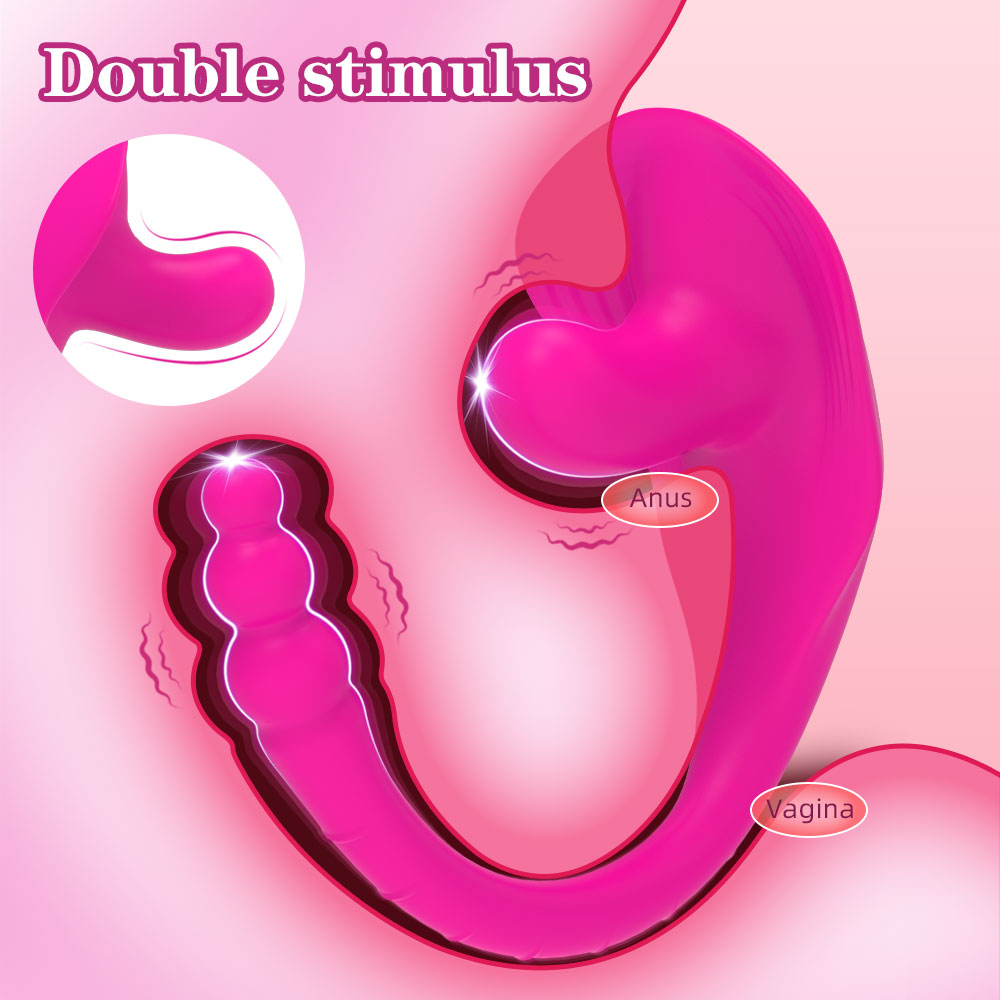 Double Stimulus Vagina Anal Plug Vibrator – Silicone Thrusting Female Masturbation