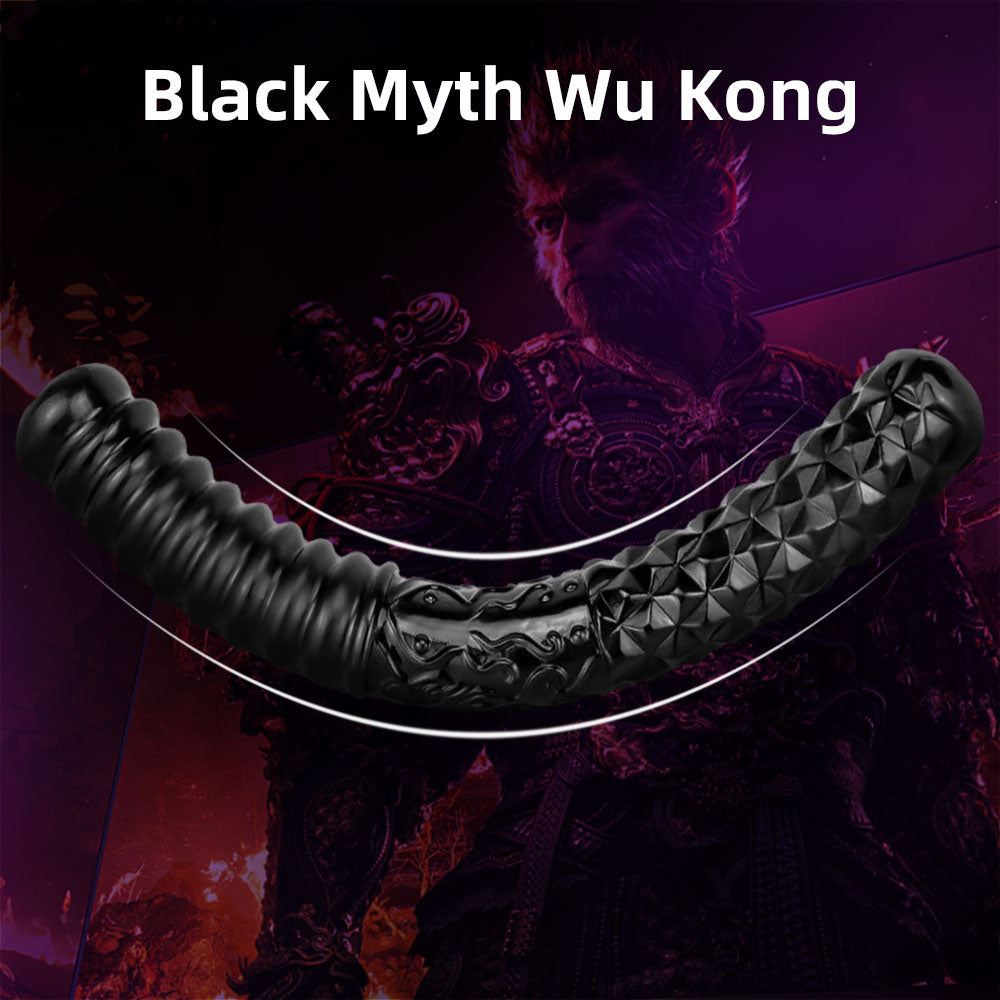 Double-Ended Anal Dildo Plug - Fantasy Black Silicone Lesbian Sex Toys
