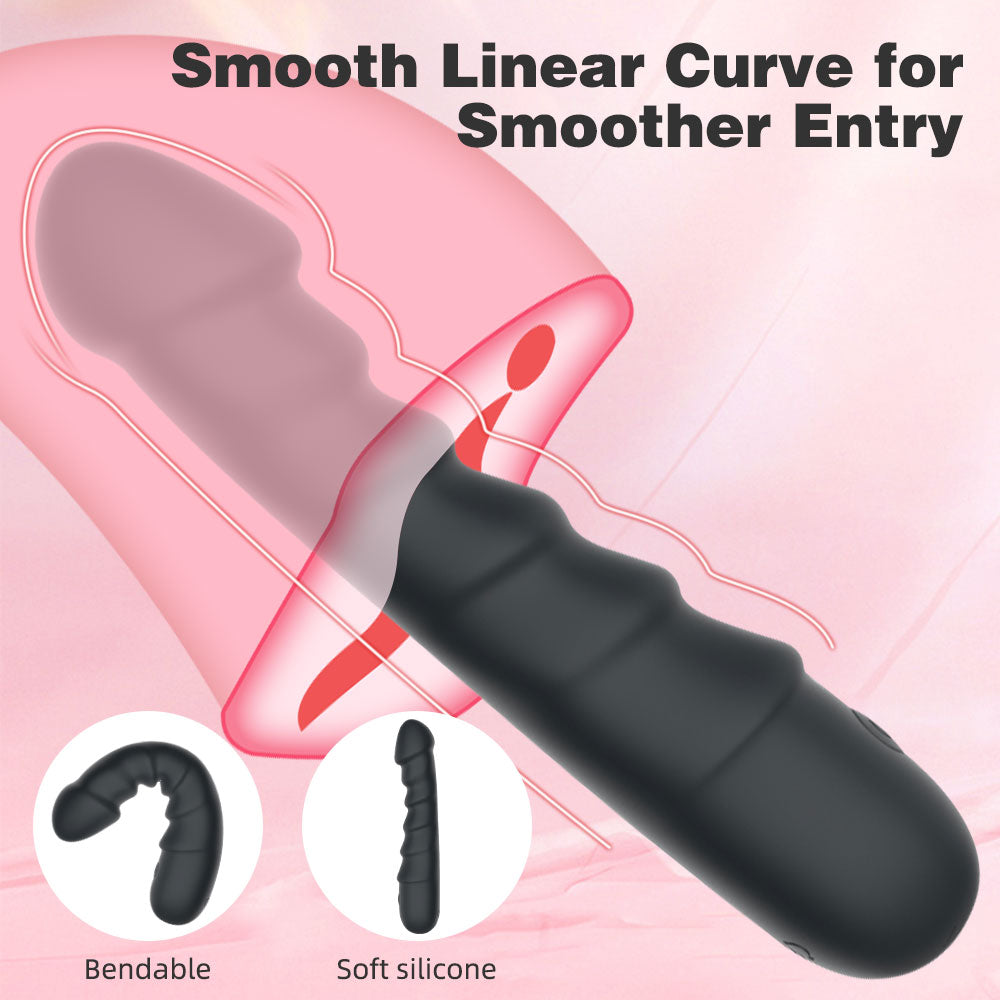 Thrusting Dildo Magic Wand –Magnetic Charging Vibrating Silicone Anal Sex Toys for Women