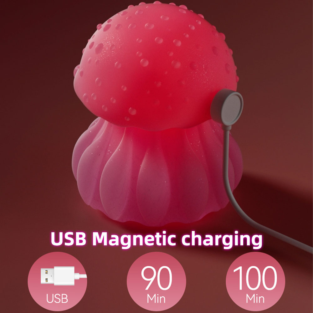 Jellyfish Clitoral Vibrator & Nipple Suckers — Silicone Glowing Female Masturbation Toy