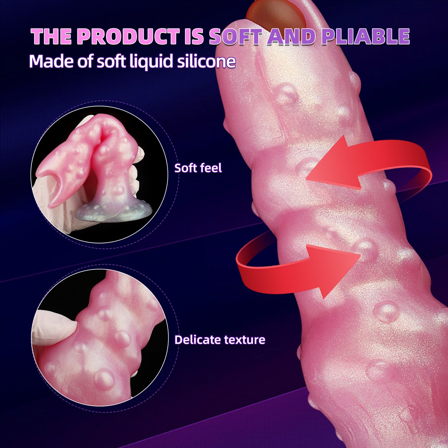 Consolador ovipositor de fantasía para perros, tapón anal en espiral, masturbación femenina con juguete sexual