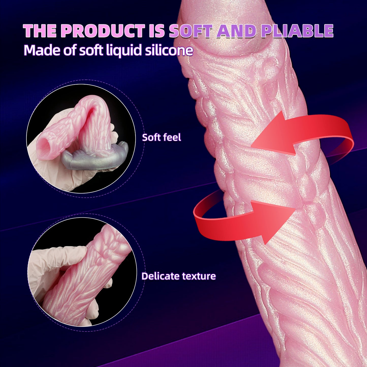 Consolador ovipositor de silicona de 20 cm con ventosa anal, juego sexual femenino