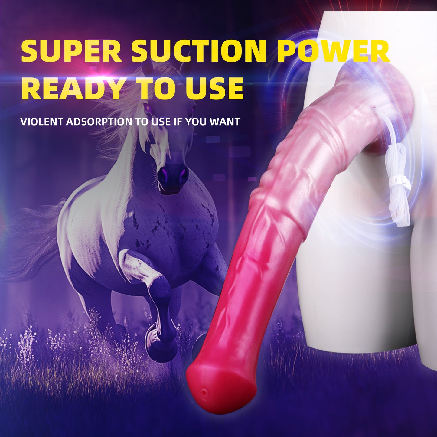 Pink Squirting Fantasy Horse Cock – Simulated Ejaculation for Female Vaginal Masturbation