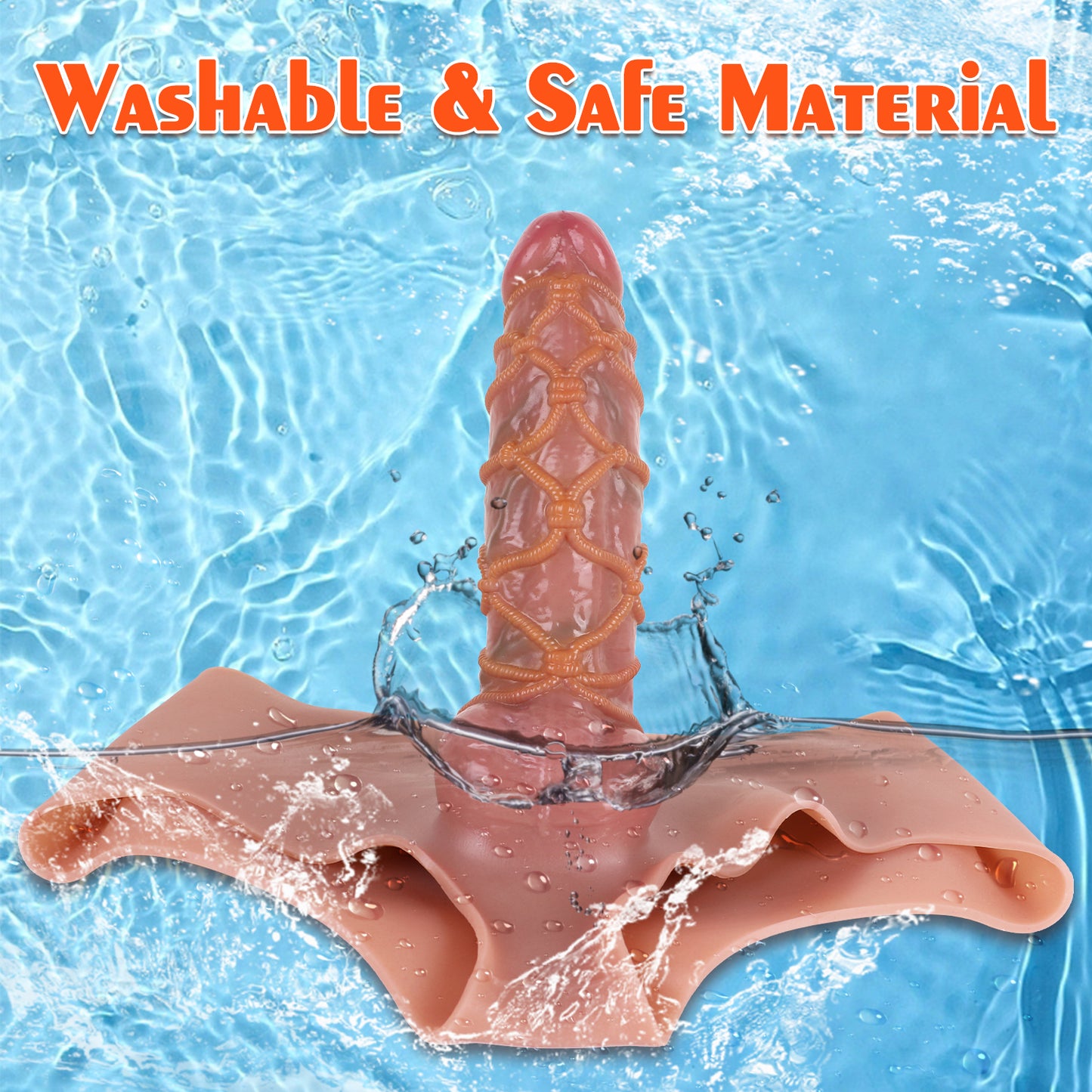 Pantalones de silicona con correa para el pene: diseño de simulación de juguete sexual en tono piel, para una experiencia sexual inmersiva.