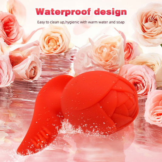 Tapón anal vibrador con forma de rosa, controlado por app, juguete sexual femenino de silicona roja, resistente al agua