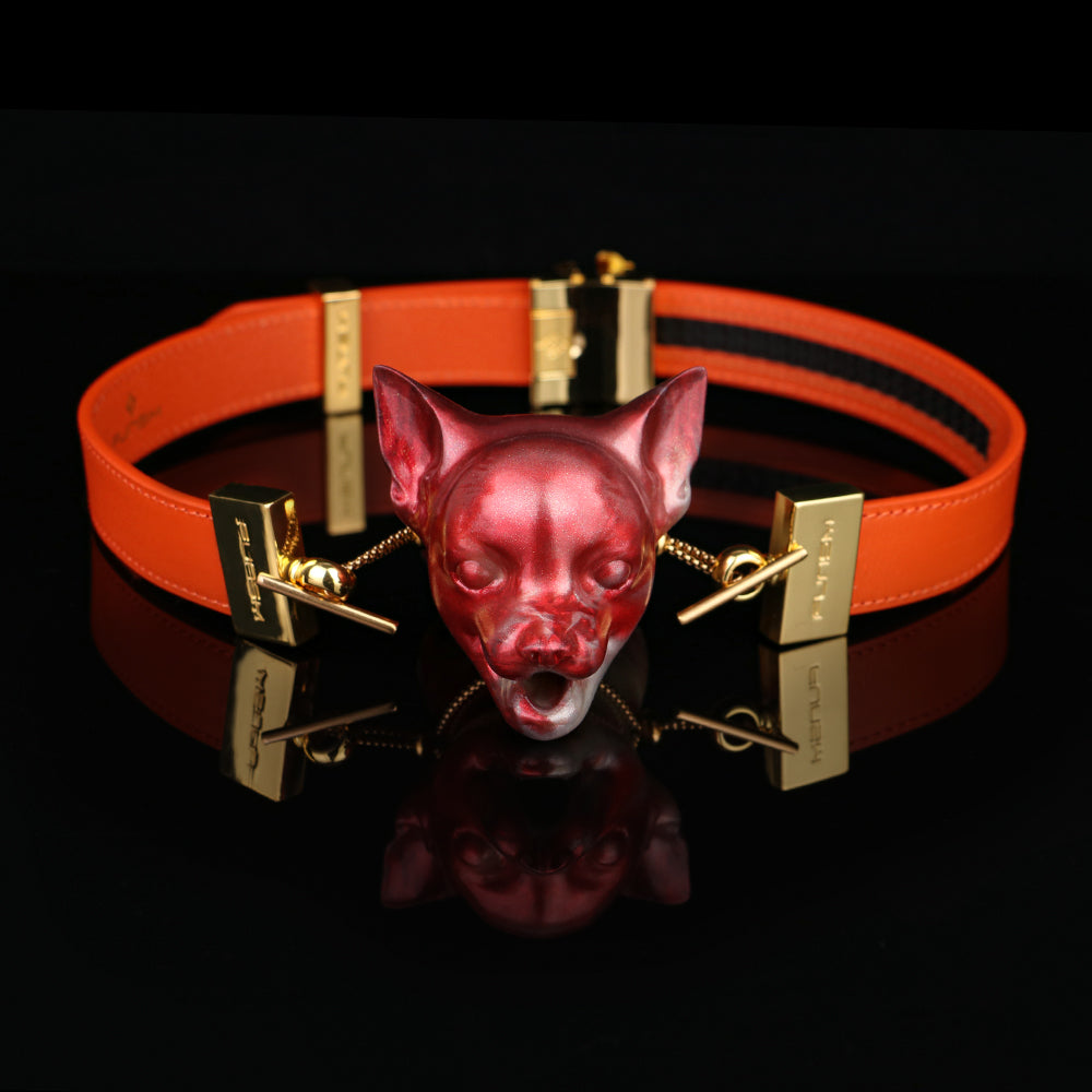 Mordaza de bola bucal Fox Bondage — Silicona roja sangre, ataduras sexuales, juguete sexual BDSM para mujeres