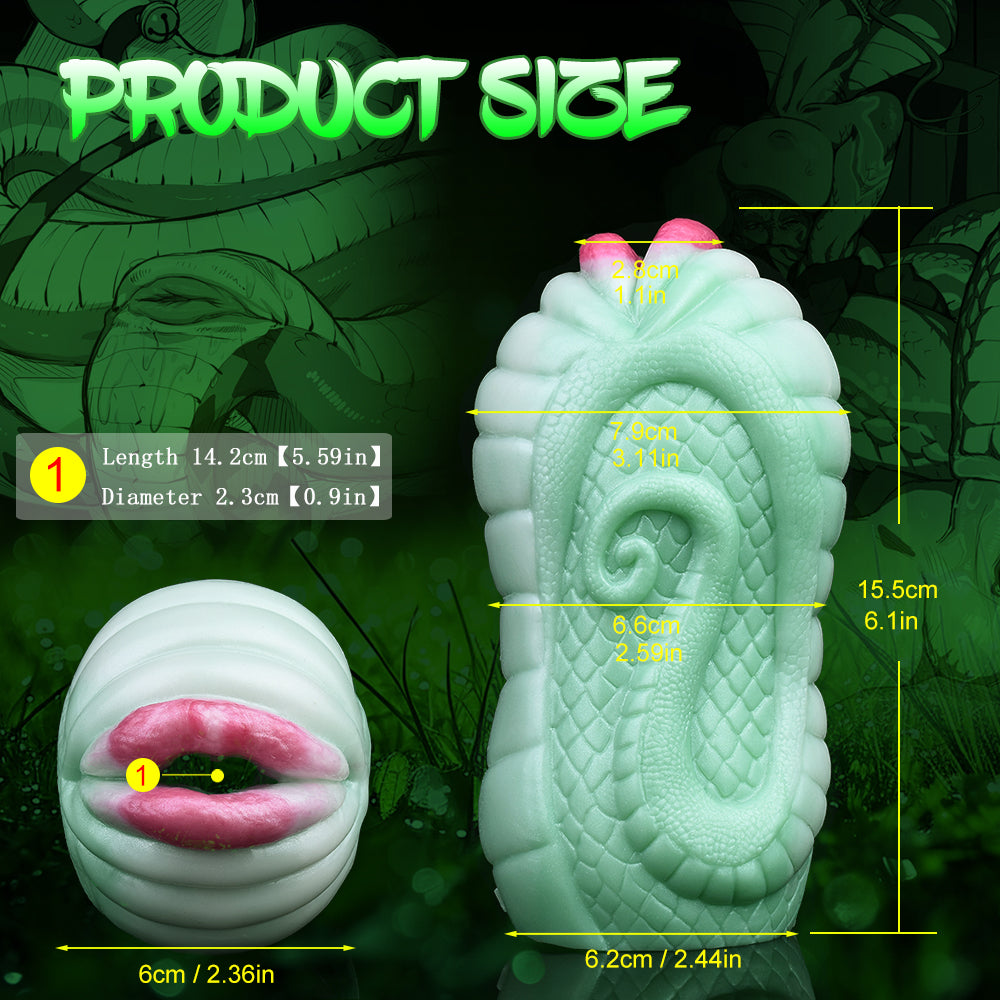 Masajeador de pene con forma de serpiente y vagina de bolsillo: masturbación masculina con forma de masturbador.