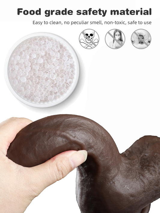Consolador enorme realista color café: juguetes sexuales para mujeres con vaginas llenas