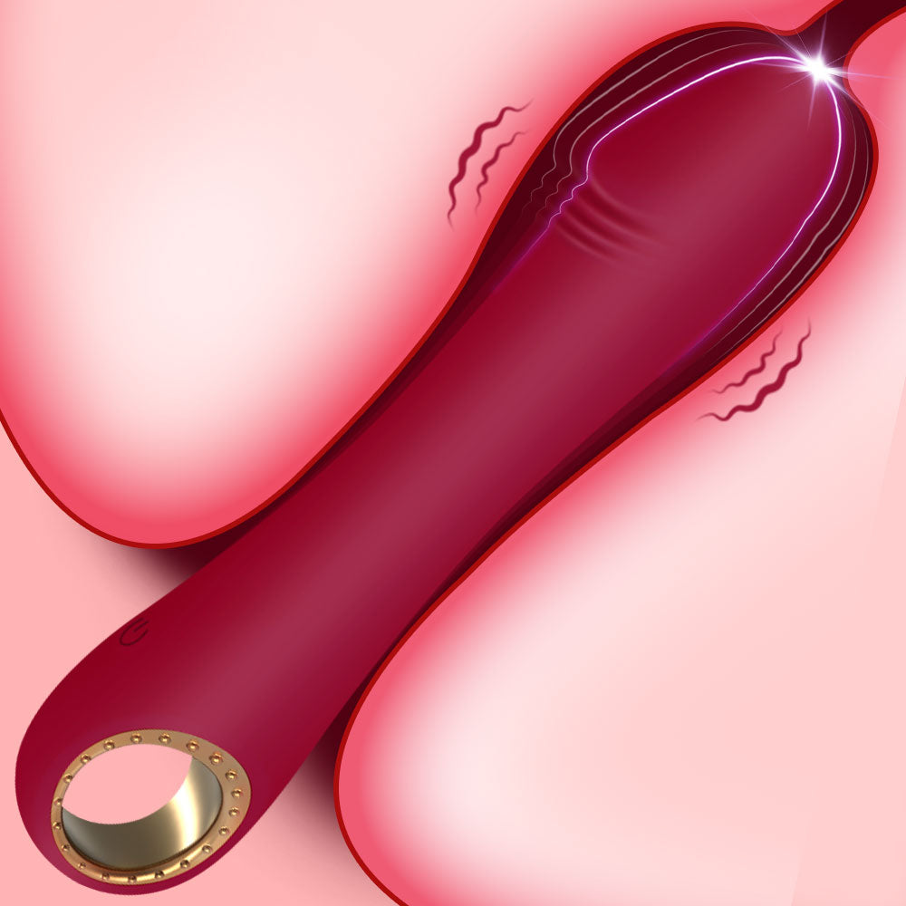 Multi Anal Dildo G-spot Vibrator – Red Silicone Female Masturbation Sextoy