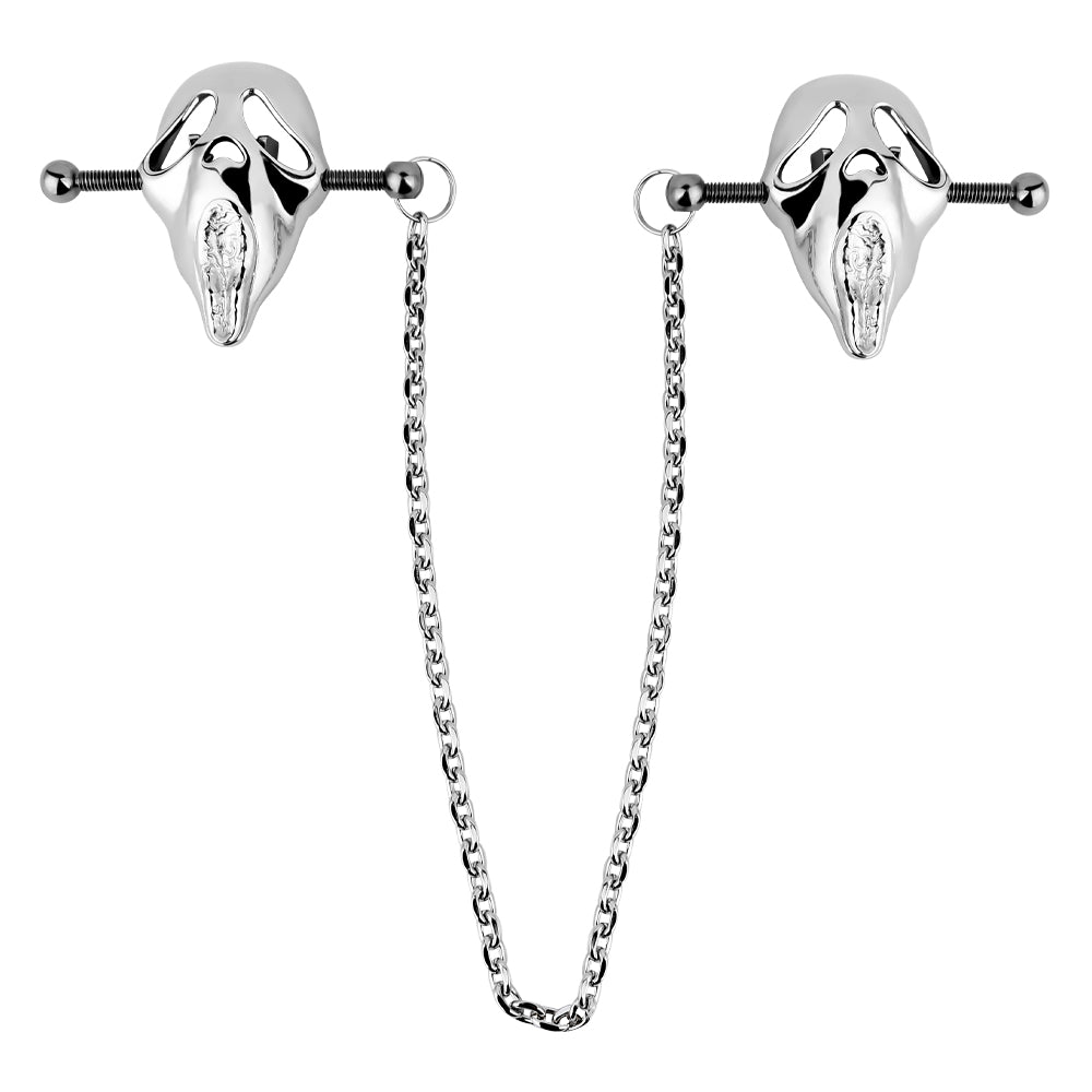 Skull Nipple Clamps Bondage Kit-Metal Kinky Sex Toys for Women