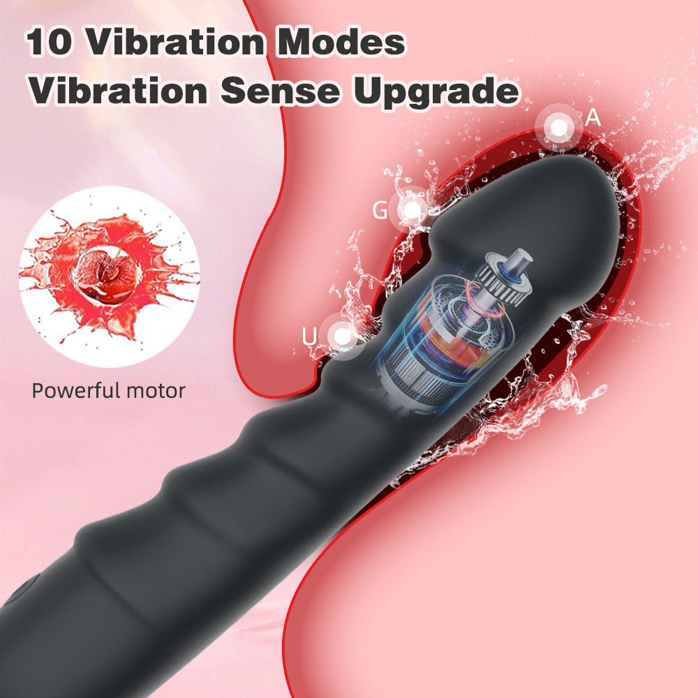Thrusting Dildo Magic Wand –Magnetic Charging Vibrating Silicone Anal Sex Toys for Women