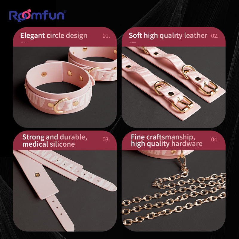 Leather BDSM Kit - Ruined Orgasm Restraint Bondage Sex Toys for Women
