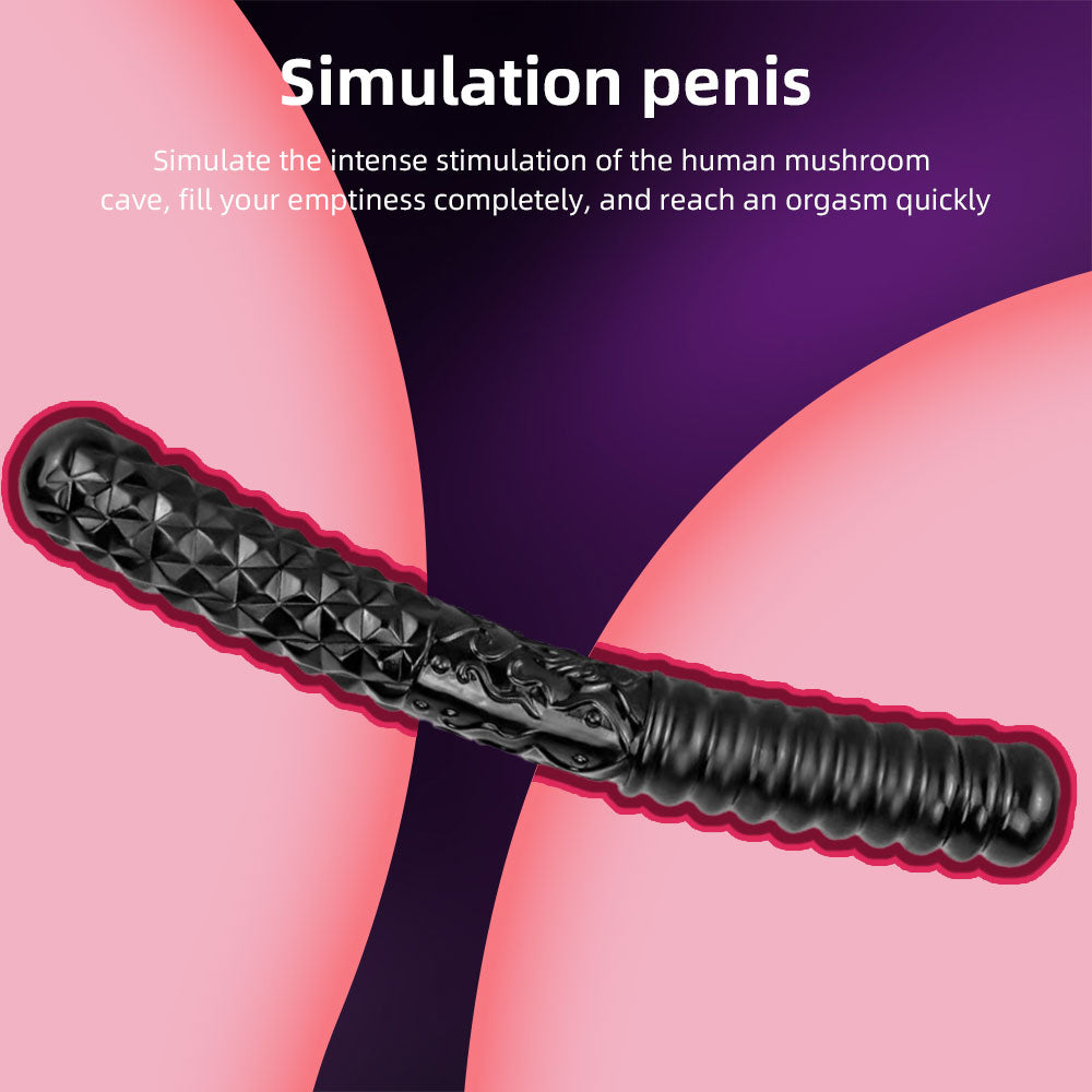 Double-Ended Anal Dildo Plug - Fantasy Black Silicone Lesbian Sex Toys