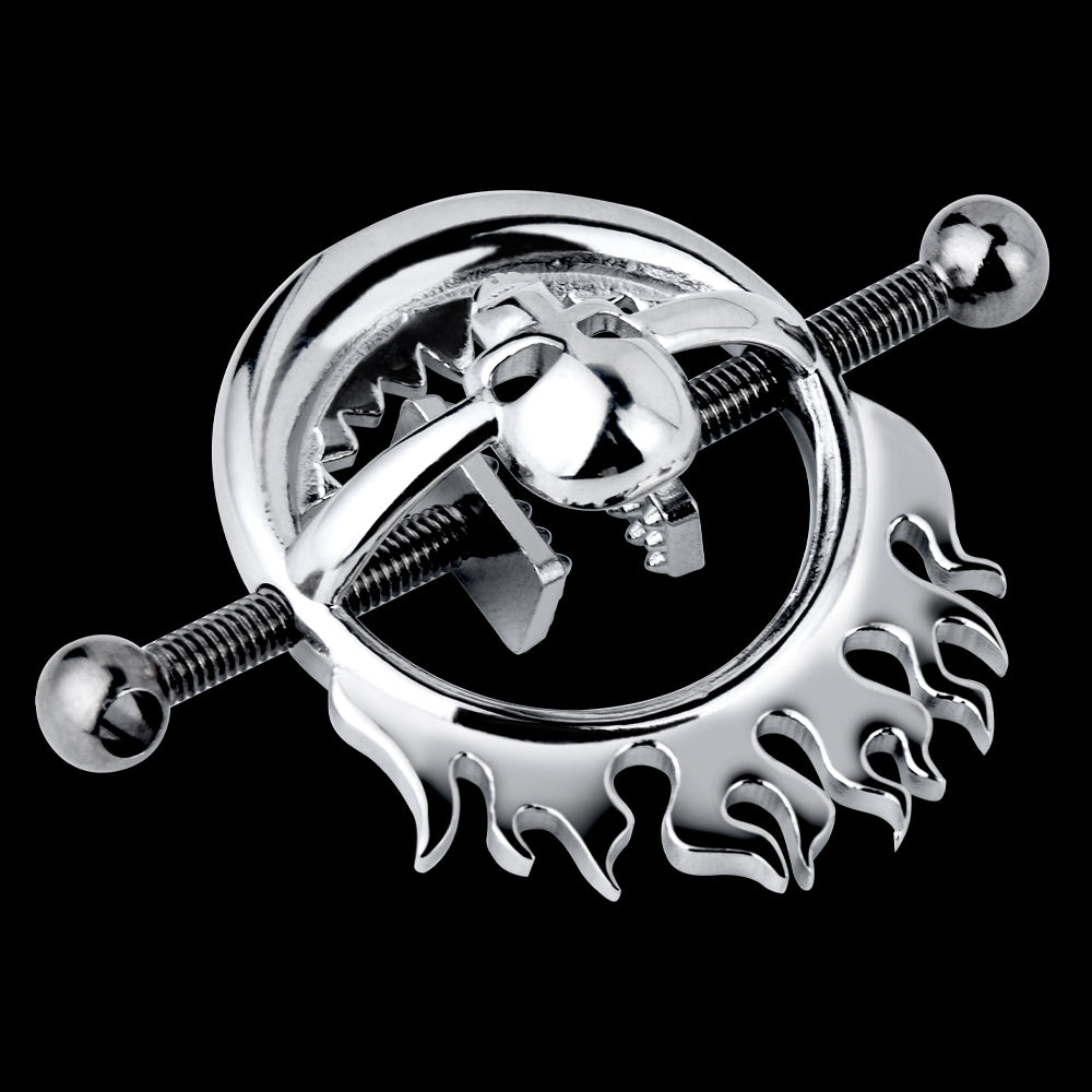 Skull-Style Nipple Clamps Bondage Toys - Strap On Experience in BDSM Settings