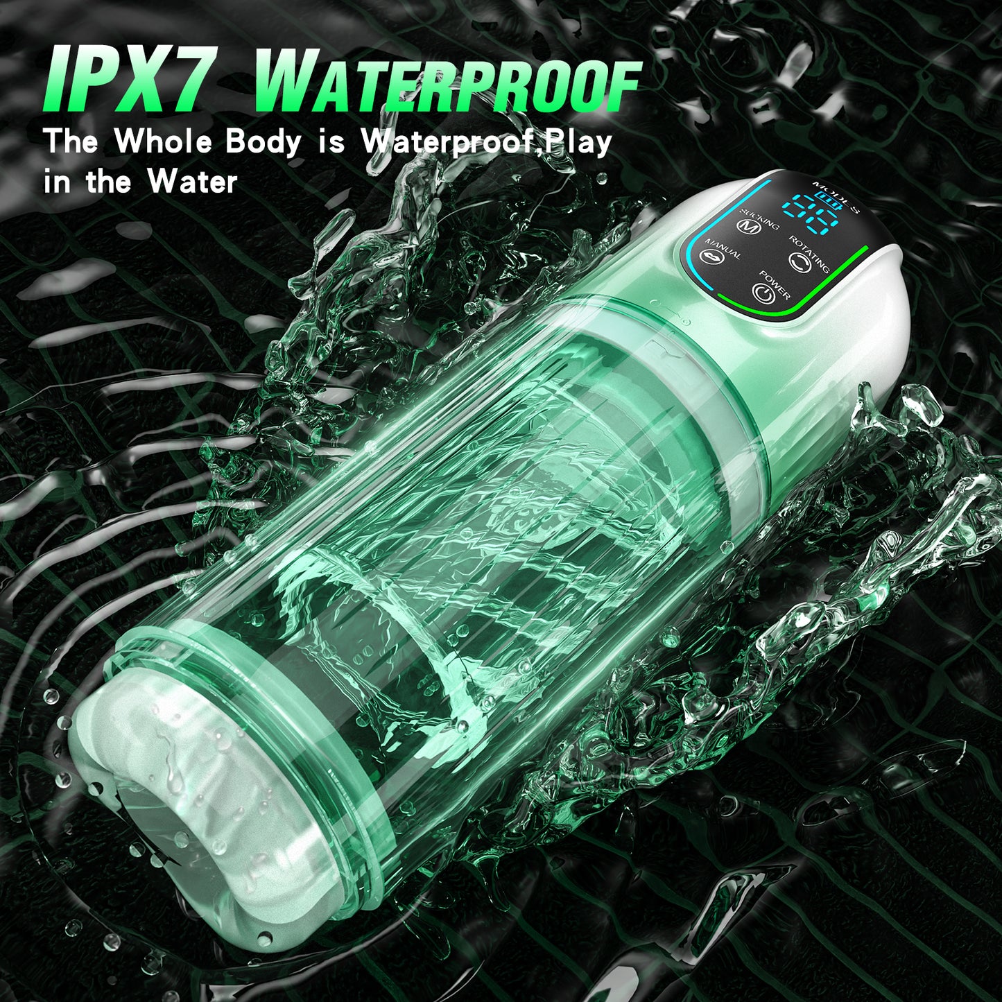 Masturbador masculino con diseño moderno y taza de masaje de baño de agua inteligente