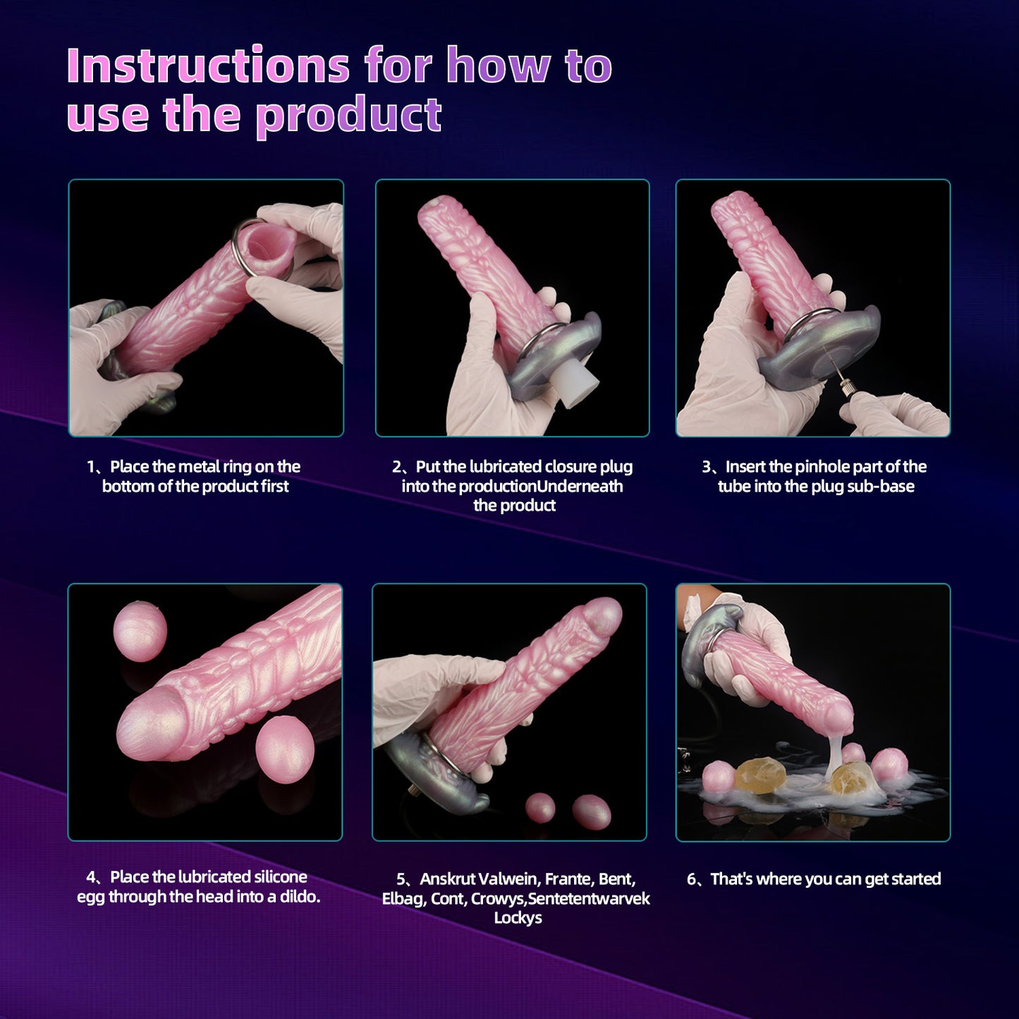 Consolador ovipositor de silicona de 20 cm con ventosa anal, juego sexual femenino