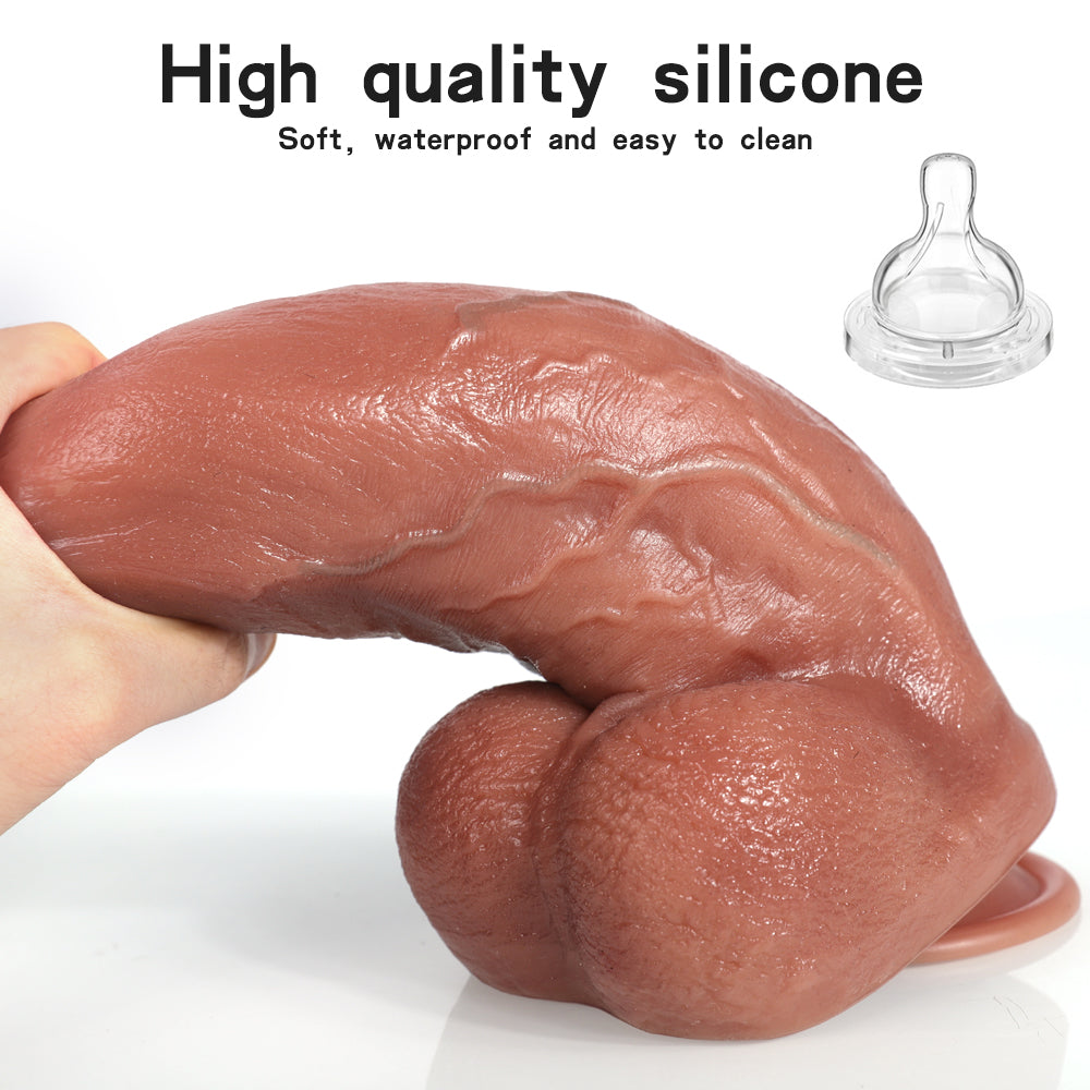 Realistic Silicone Dildo – Flesh Giant Suction Cup Anal Sex Toys for Women Masturbation