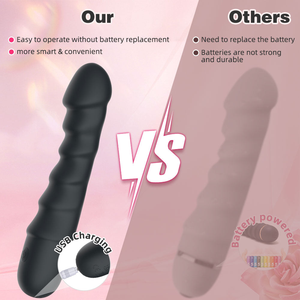 Thrusting Dildo Magic Wand –Magnetic Charging Vibrating Silicone Anal Sex Toys for Women