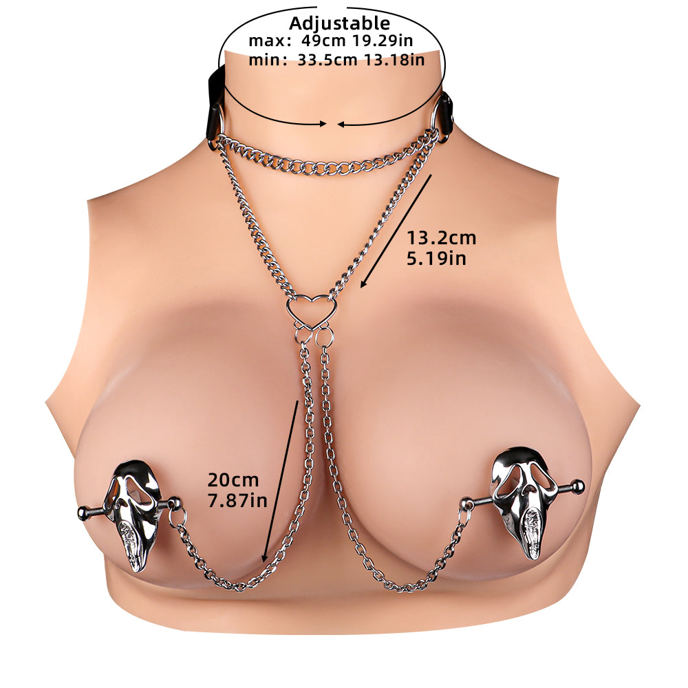 Skull Nipple Clamps Bondage Kit-Metal Kinky Sex Toys for Women