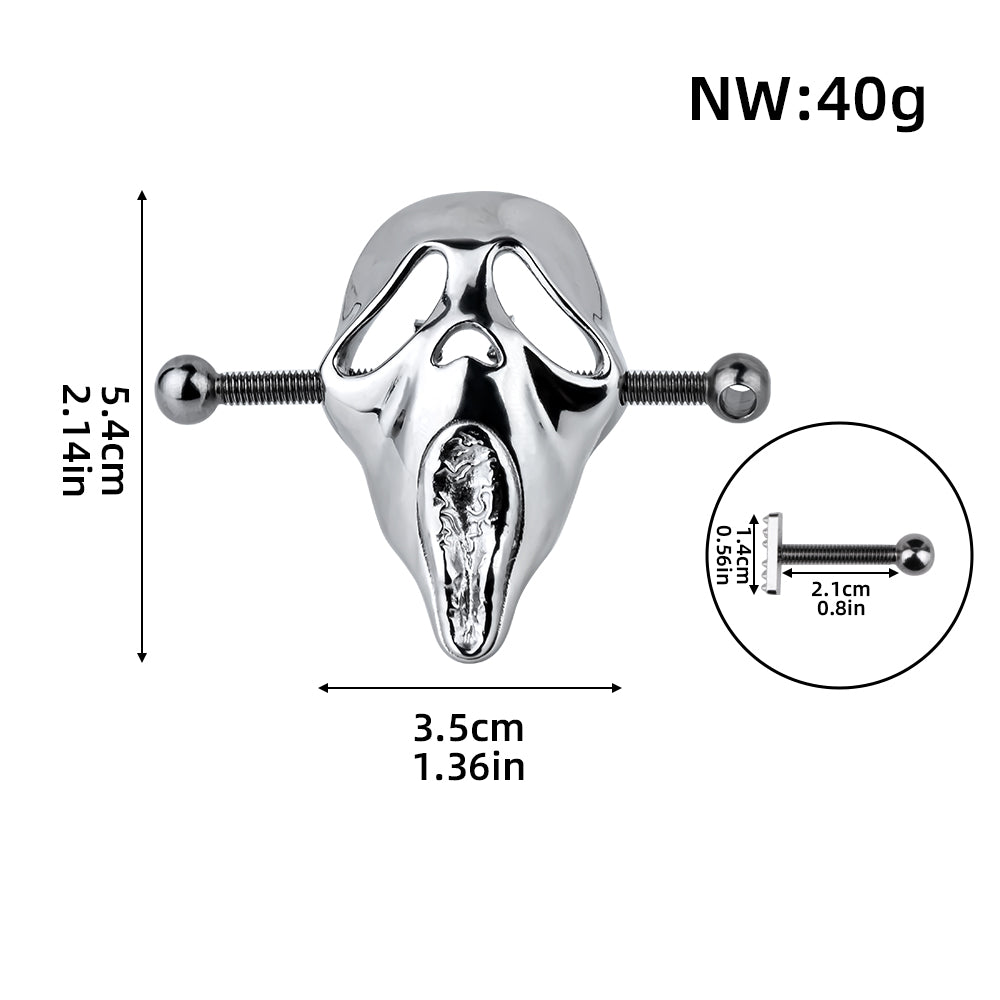 Skull Nipple Clamps Bondage Kit-Metal Kinky Sex Toys for Women
