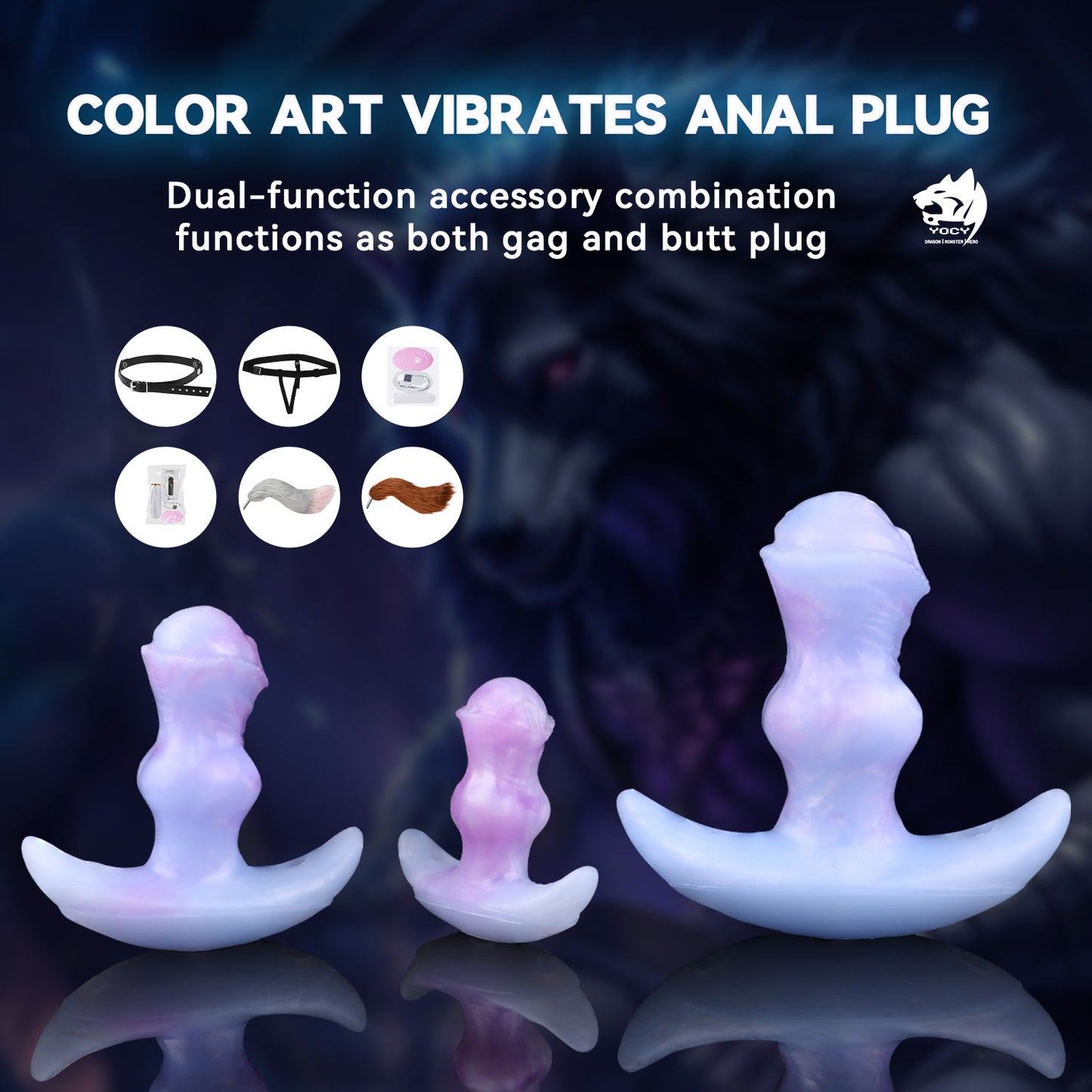 Fox Fantasy Vibrating Anal Dildo Butt Plug –Thrusting Silicone Female Masturbation Sex Toys